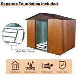 [06X08FT] Alora Premium Outdoor Metal Storage Shed With Metal Floor Frame (SAK95204)