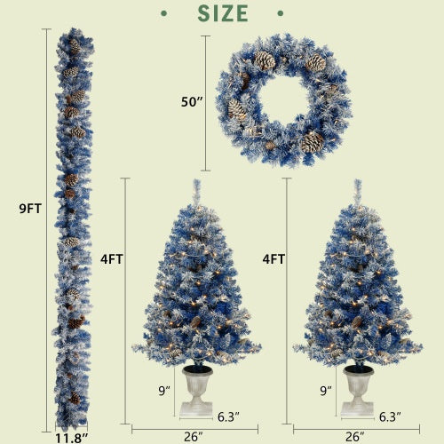 Pre-lit Christmas Tree 4-piece Set