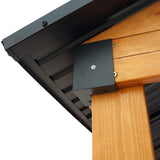 [09X11] Alora Heavy Duty All-Weather Hard Top Wooden Carport Gazebo With Galvanized Steel Roof (SAK39187)