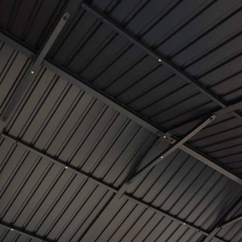 [09X11] Alora Heavy Duty All-Weather Hard Top Wooden Carport Gazebo With Galvanized Steel Roof (SAK39187)