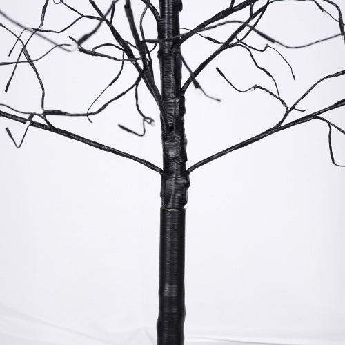 3 Pack Halloween Spooky Tree with Purple Lights, 4FT 5FT And 6FT, Lighted Black Tree for Halloween Decoration