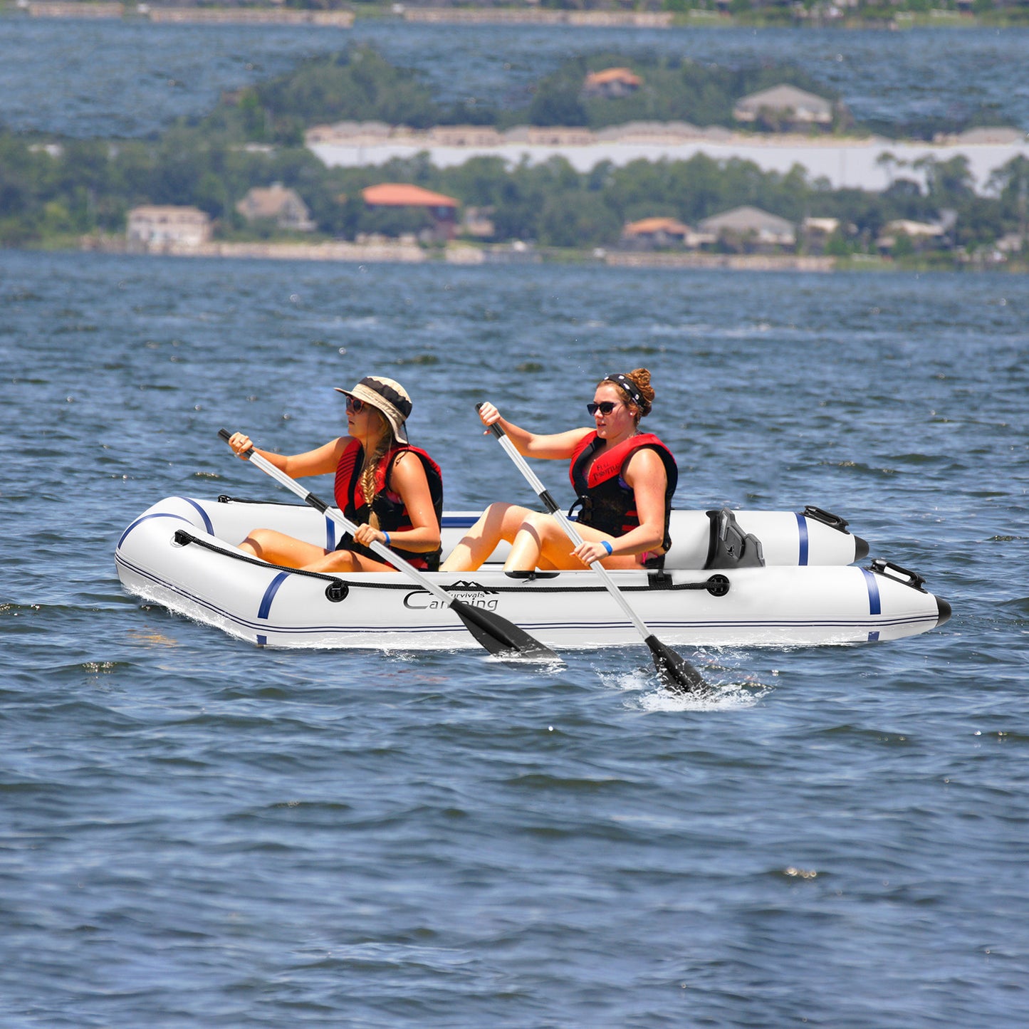 Camping Survivals 10ft PVC 330kg Water  Assault Boat Off-White