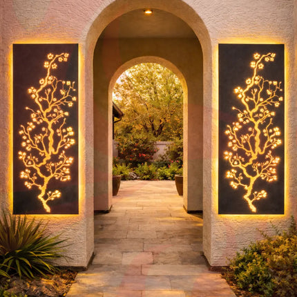 Laser-Cut Cherry Blossom Panel - FREE SHIPPING - Phoenix Fire Art Store