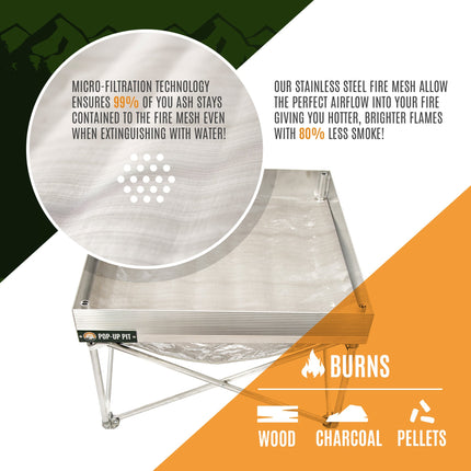 Pop-Up Fire Pit + Heat Shield Bonus Pack – Instant Campfire