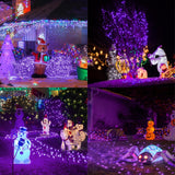 200pcs 66ft Halloween Fairy String Lights 8 Lighting Modes Mini Plug-in String Lights Indoor And Outdoor Christmas Garden Wedding Party Decoration Purple - Phoenix Fire Art Store