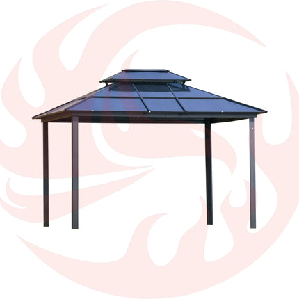 [10X12FT] Alora Hardtop Gazebo Canopy With Polycarbonate Double Roof, Netting, And Curtains (SAK15672) SAKSBY WHOLESALE