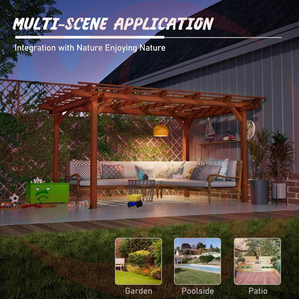 [10X12FT] Alora Premium Extra Large Outdoor Weather-Resistant Wooden Grape Pergola (SAK16278) - Phoenix Fire Art Store