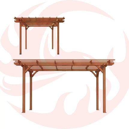 [10X12FT] Alora Premium Extra Large Outdoor Weather-Resistant Wooden Grape Pergola (SAK16278) - Phoenix Fire Art Store
