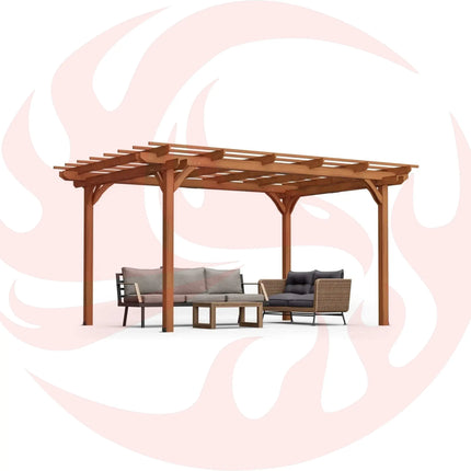 [10X12FT] Alora Premium Extra Large Outdoor Weather-Resistant Wooden Grape Pergola (SAK16278) - Phoenix Fire Art Store