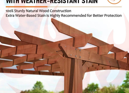 [10X12FT] Alora Premium Outdoor All-Season Backyard Patio Cedar Wood Gazebo Pergola With Arched Roof (SAK42915) - Phoenix Fire Art Store