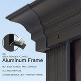 [10X13FT] Alora Large Premium Outdoor Hardtop Aluminum Gazebo With Galvanized Steel Double Roof (SAK74826)