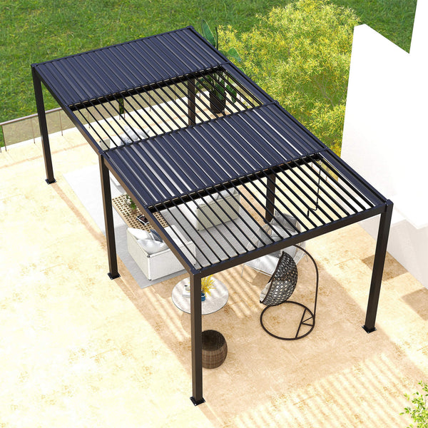 [10X19FT] Alora Premium Powder-Coated Aluminum Pergola With Adjustable Louvers (SAK78345)
