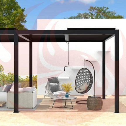 [10X19FT] Alora Premium Powder-Coated Aluminum Pergola With Adjustable Louvers (SAK78345) - Phoenix Fire Art Store