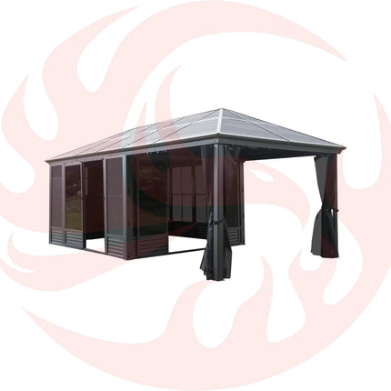 [11X21FT] Alora Outdoor All-Season Solarium Sunroom Gazebo With Galvanized Steel Roof (SAK42018) - Phoenix Fire Art Store