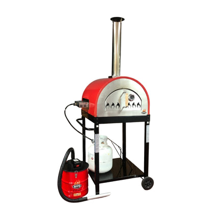 Dual Fuel Pizza Oven with gas attachment outdoor cooking