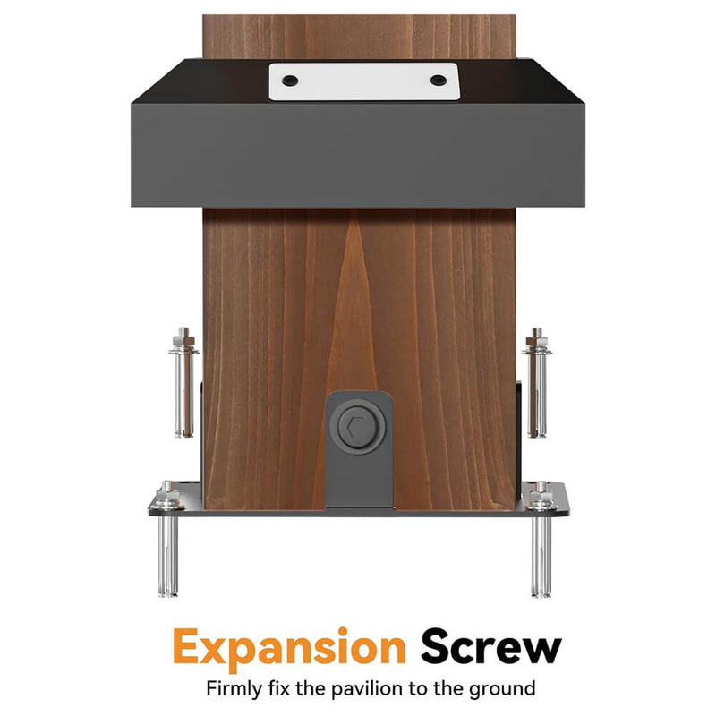 [12X12FT] Alora Premium Outdoor Cedar Wood Hardtop Gazebo With Galvanized Steel Roof (SAK31864)