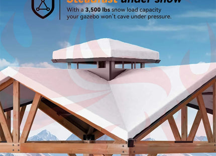 [12X12FT] Alora Premium Outdoor Cedar Wood Hardtop Gazebo With Galvanized Steel Roof (SAK31864) SAKSBY WHOLESALE