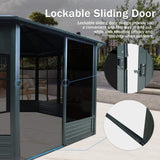 [12X12FT] Alora Large Octagonal Sunroom Solarium With Lockable Sliding Doors And Galvanized Steel Sloping Roof (SAK47843)