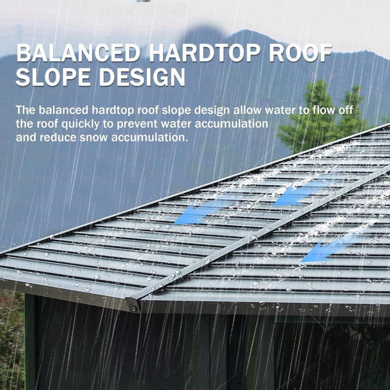 [12X12FT] Alora Large Octagonal Sunroom Solarium With Lockable Sliding Doors And Galvanized Steel Sloping Roof (SAK47843)