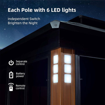 [12X14FT] Large Heavy-Duty Outdoor Aluminum Patio Hard Double Steel Top Backyard Sun Room Gazebo (94625371) SAKSBY WHOLESALE