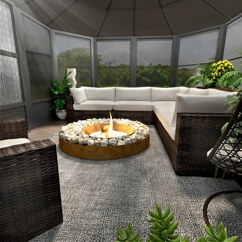 [12x15FT] Alora Extra Large Premium Outdoor All-Season Polycarbonate Hardtop Solarium Sunroom With Sliding Doors (SAK69584)