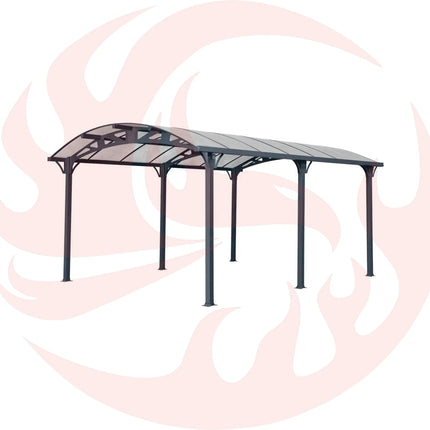 [12X16FT] Alora Large Outdoor Aluminum Arch Carport With Polycarbonate Panels (SAK65820) - Phoenix Fire Art Store