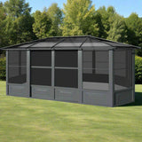 [12x18FT] Alora Large Luxury Outdoor All-Season Aluminum Solarium Sunroom With Polycarbonate Hardtop And Sliding Doors (SAK35948)