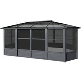 [12x18FT] Alora Large Luxury Outdoor All-Season Aluminum Solarium Sunroom With Polycarbonate Hardtop And Sliding Doors (SAK35948)