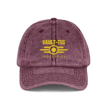 Vault-Tec Industries - Fallout Vintage Embroidered Cap - Retro Style Baseball Hat