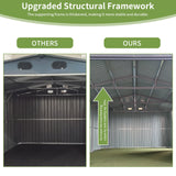 [13x20FT] Alora Large Heavy-Duty Outdoor Metal Storage Shed With Double Doors (SAK65331)