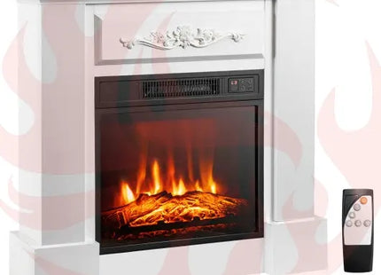 1400W TV Stand Electric Fireplace Mantel with Remote Control-White VYSN