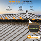 [14X24FT] Alora Heavy-Duty Aluminum Galvanized Steel Double Roof Hardtop Gazebo With Netting And Curtains (SAK41853)