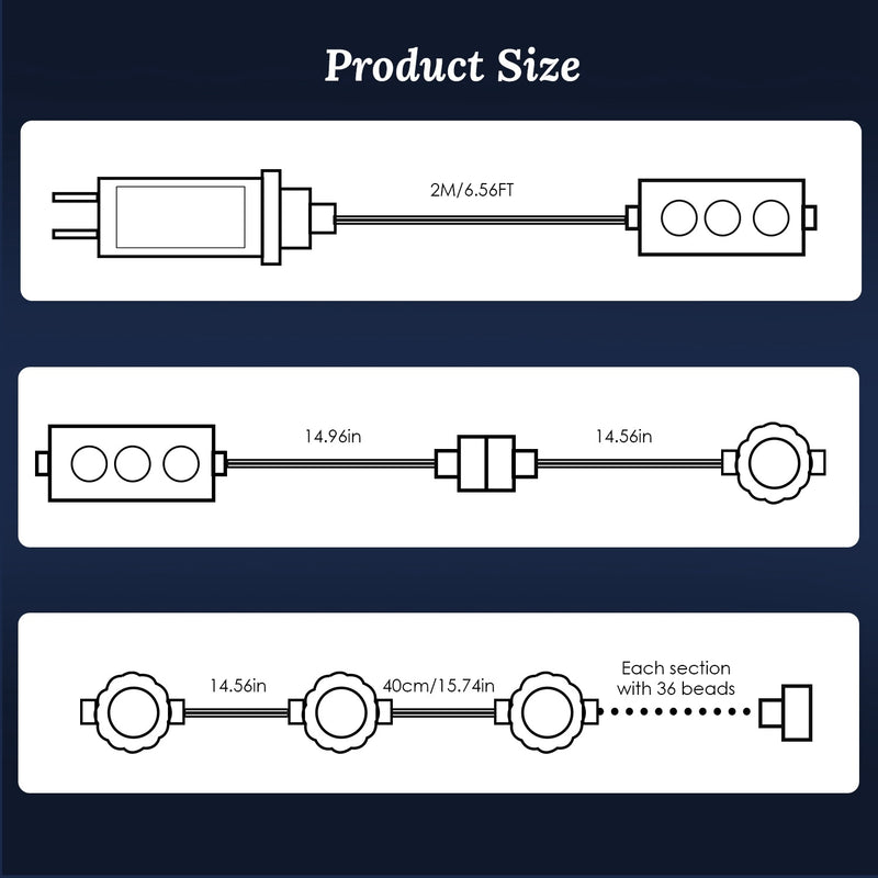 101FT Length Permanent Outdoor Lights With 72Pcs RGB Beads IP67 Waterproof Smart Eave Light For Halloween Christmas Daily House Lighting Works With Alexa Google Assistant