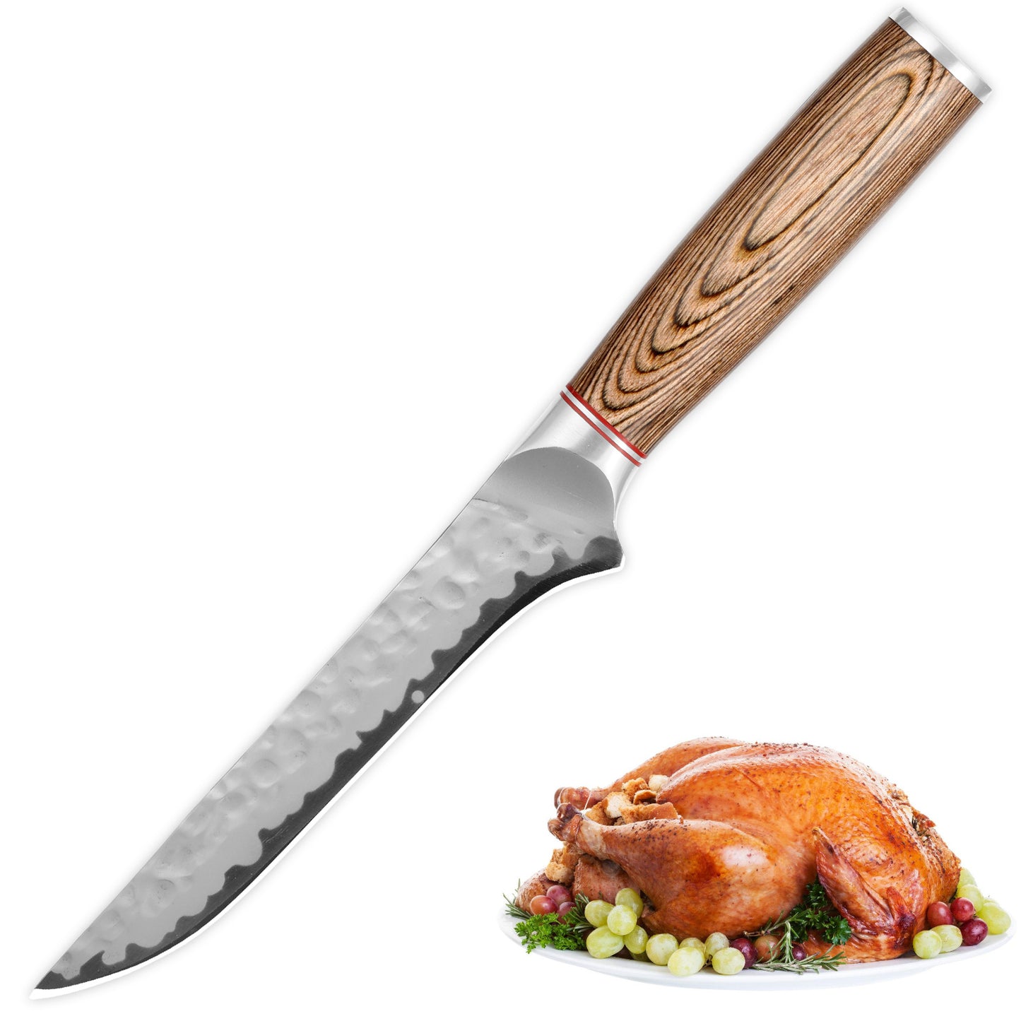 Japanese Professional Chef, Kiritsuke, Santoku, Boning & Vegetable Slicing Knife with Rosewood Handle and Gift Box - Phoenix Fire Art Store