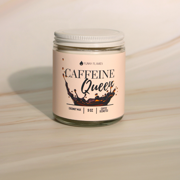 Caffeine Queen Candle - Coffee Lover 9oz Gift Candle - Phoenix Fire Art Store
