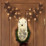Lighted Christmas Wall Decor Reindeer Head, 39 Pre-lit 3D Rudolph Hanging Wreath For Front Door Window Indoor Outdoor Xmas Decor Lighted Holiday Displays - Phoenix Fire Art Store