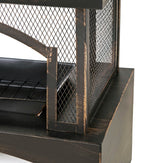 37 Inch Rectangular Metal Outdoor Wood Burning Fireplace - Phoenix Fire Art Store