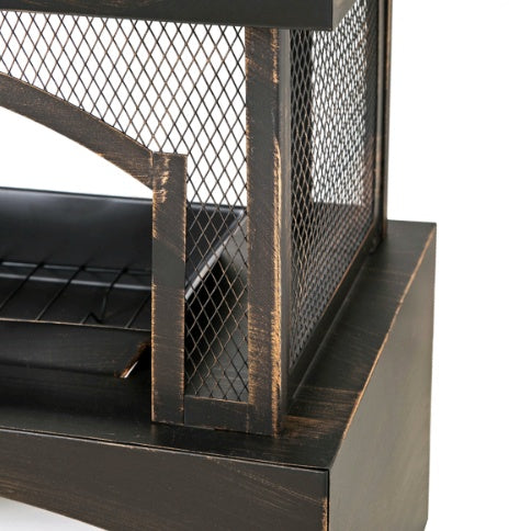 37 Inch Rectangular Metal Outdoor Wood Burning Fireplace - Phoenix Fire Art Store