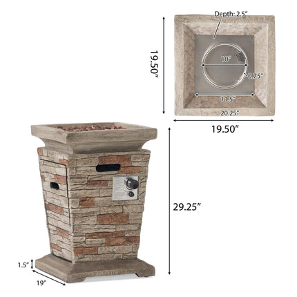 Alora 19" Outdoor 40K BTU Natural Stone Fire Column (SAK36771)