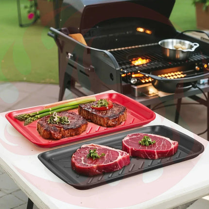 Plastic Serving Trays 17x10.35 Inch Anti-Slip Eating Food Trays 2-Pack - Phoenix Fire Art Store