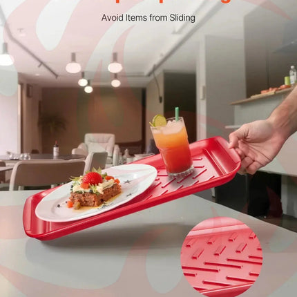 Plastic Serving Trays 17x10.35 Inch Anti-Slip Eating Food Trays 2-Pack - Phoenix Fire Art Store