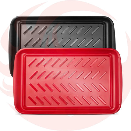 Plastic Serving Trays 17x10.35 Inch Anti-Slip Eating Food Trays 2-Pack - Phoenix Fire Art Store