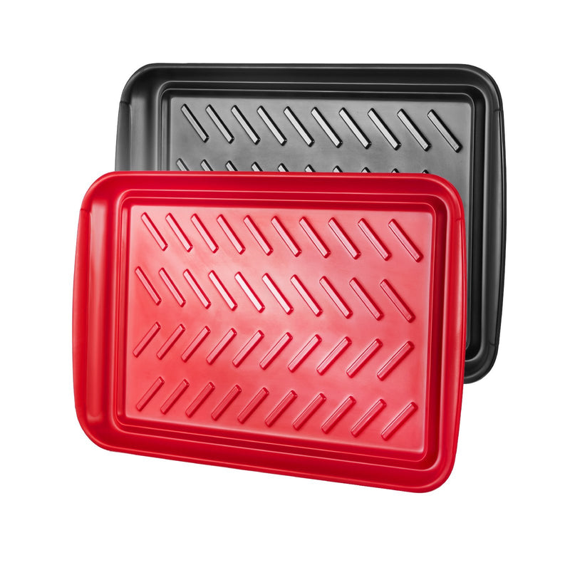 Plastic Serving Trays 17x10.35 Inch Anti-Slip Eating Food Trays 2-Pack