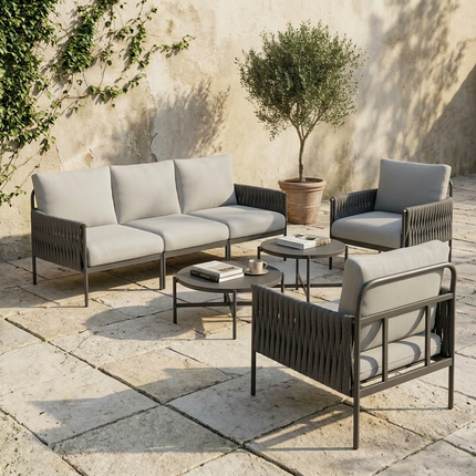 Axis Woven Rope Outdoor Sectional Set, 7-Piece Pamapic