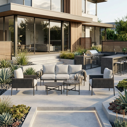 Axis Woven Rope Outdoor Sectional Set, 7-Piece Pamapic