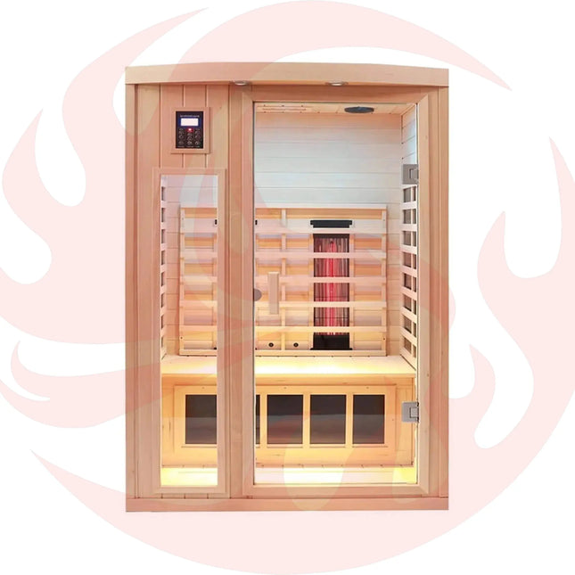 Thermora Premium 2-Person Low EMF FAR-Infrared Heat Wood Home Personal Spa Sauna With Ceramic Heaters, 1760W (SAK25714) - Phoenix Fire Art Store