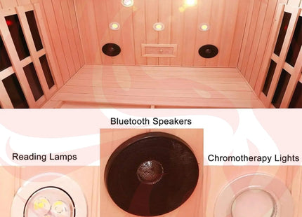 Thermora Premium 2-Person Low EMF FAR-Infrared Heat Wood Home Personal Spa Sauna With Ceramic Heaters, 1760W (SAK25714) - Phoenix Fire Art Store