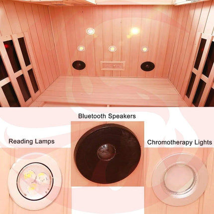 Thermora Premium 2-Person Low EMF FAR-Infrared Heat Wood Home Personal Spa Sauna With Ceramic Heaters, 1760W (SAK25714) - Phoenix Fire Art Store