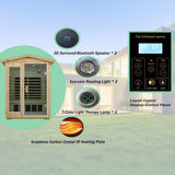 Thermora Luxury 2-Person Outdoor Low EMF Hemlock Infrared Sauna With Bluetooth And Chromotherapy Light (SAK97318)