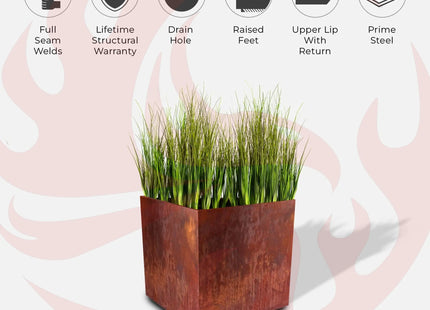 Corten Steel Cube Planters - FREE SHIPPING! - Phoenix Fire Art Store